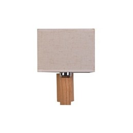 Luminária de parede simples, abajur de mesa de cabeceira com abajur de tecido e madeira maciça para quarto, cômoda, sala de estar, quarto de bebê