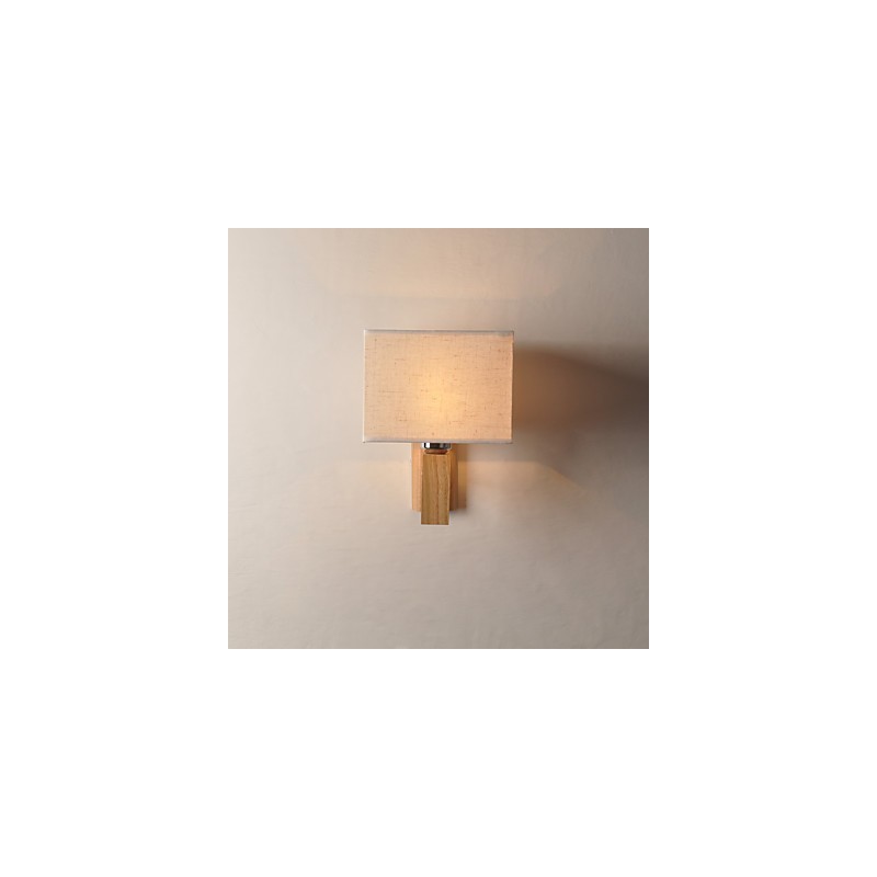 Luminária de parede simples, abajur de mesa de cabeceira com abajur de tecido e madeira maciça para quarto, cômoda, sala de estar, quarto de bebê