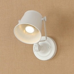 Luminária de parede de aço pintado, decoração de café americano preto e branco, luminária de parede retrô, lâmpada de sabre de luz na parede