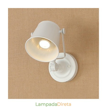 Luminária de parede de aço pintado, decoração de café americano preto e branco, luminária de parede retrô, lâmpada de sabre de luz na parede Luminária de parede de aço pintado, decoração de café americano preto e branco, luminária de parede retrô, lâmpada de sabre de luz na parede