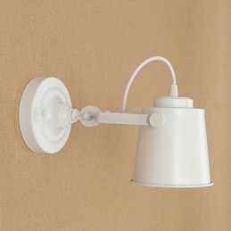 Luminária de parede de aço pintado, decoração de café americano preto e branco, luminária de parede retrô, lâmpada de sabre de luz na parede