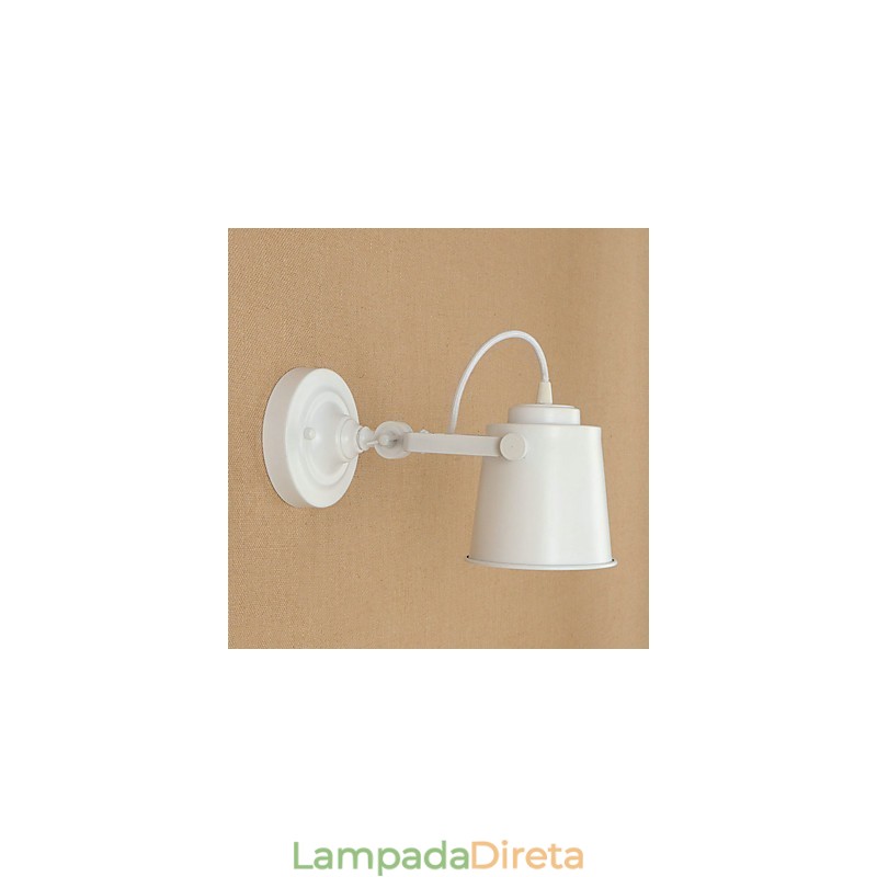Luminária de parede de aço pintado, decoração de café americano preto e branco, luminária de parede retrô, lâmpada de sabre de luz na parede