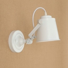Luminária de parede de aço pintado, decoração de café americano preto e branco, luminária de parede retrô, lâmpada de sabre de luz na parede