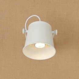 Luminária de parede de aço pintado, decoração de café americano preto e branco, luminária de parede retrô, lâmpada de sabre de luz na parede