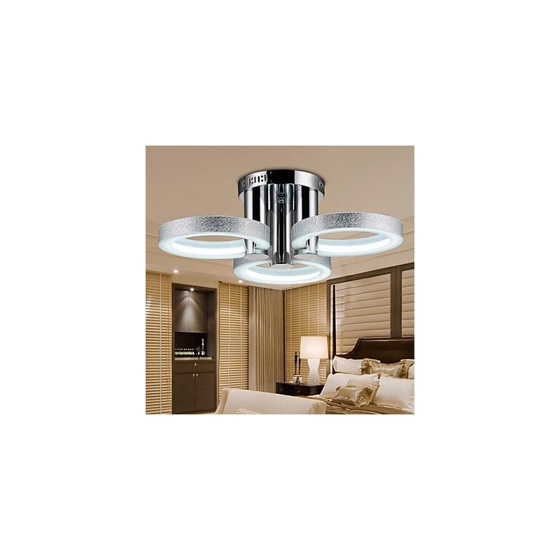 Lustre Moderno Prata 3 Luzes