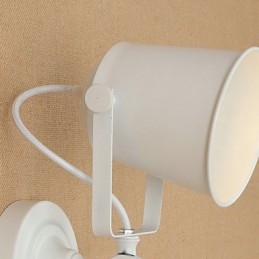 Luminária de parede de aço pintado, decoração de café americano preto e branco, luminária de parede retrô, lâmpada de sabre de luz na parede