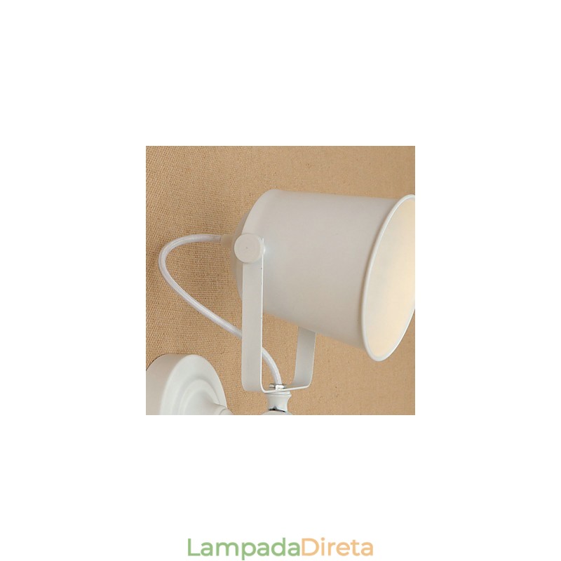 Luminária de parede de aço pintado, decoração de café americano preto e branco, luminária de parede retrô, lâmpada de sabre de luz na parede
