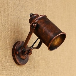 Luminária de parede de aço pintado, decoração de café americano preto e branco, luminária de parede retrô, lâmpada de sabre de luz na parede