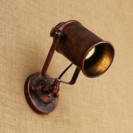 Luminária de parede de aço pintado, decoração de café americano preto e branco, luminária de parede retrô, lâmpada de sabre de luz na parede