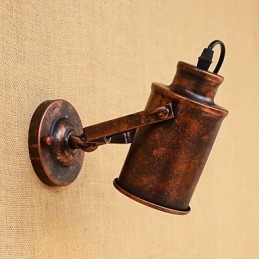 Luminária de parede de aço pintado, decoração de café americano preto e branco, luminária de parede retrô, lâmpada de sabre de luz na parede