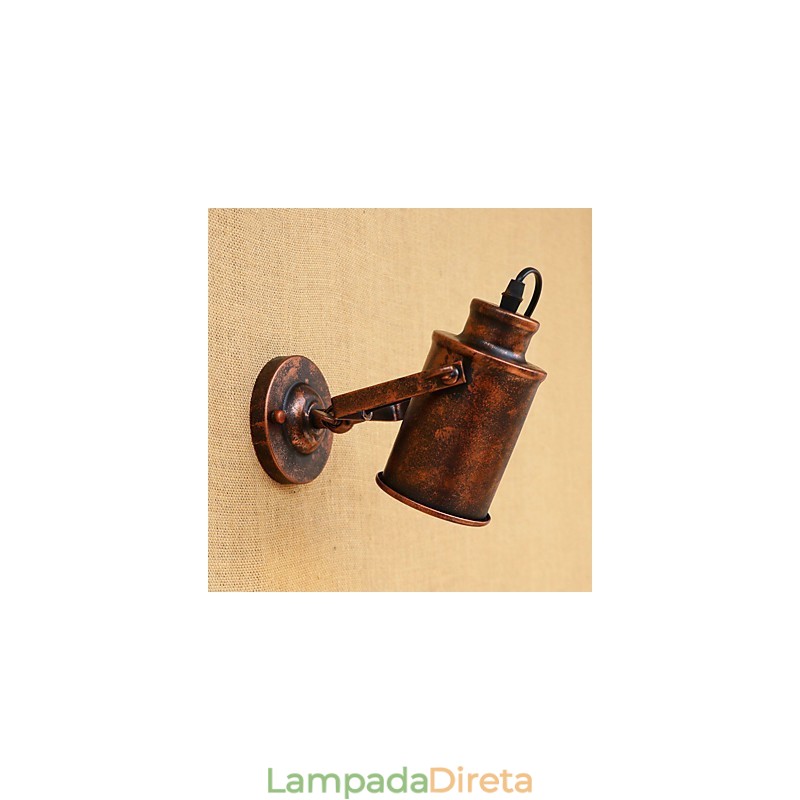 Luminária de parede de aço pintado, decoração de café americano preto e branco, luminária de parede retrô, lâmpada de sabre de luz na parede