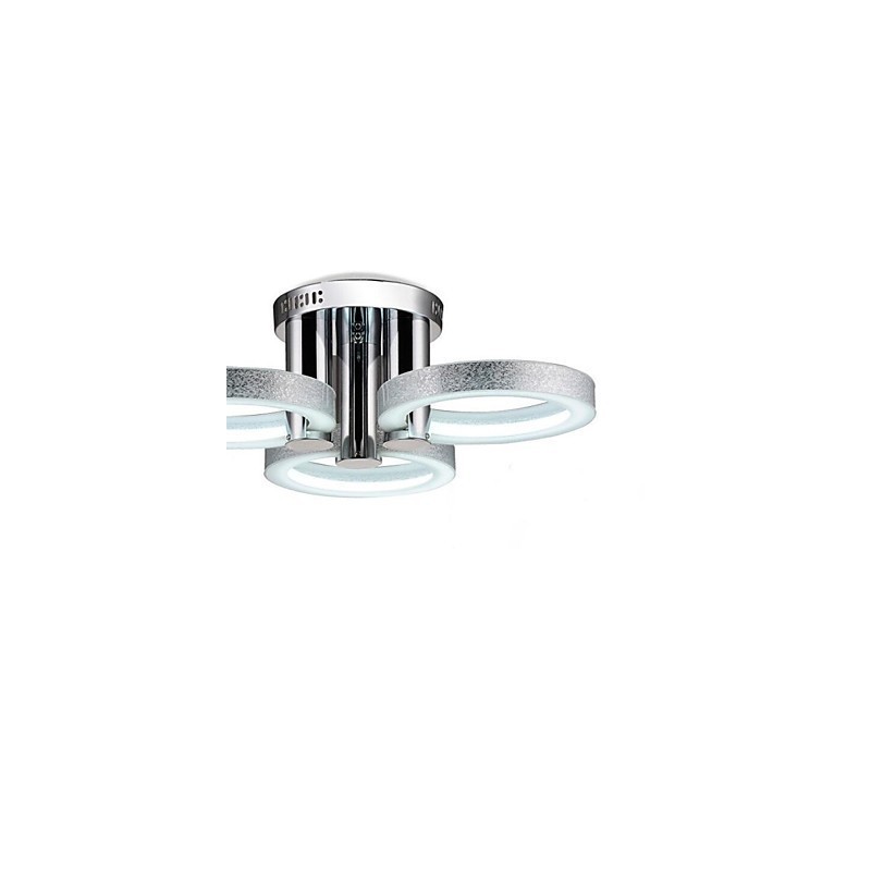 Lustre Moderno Prata 3 Luzes