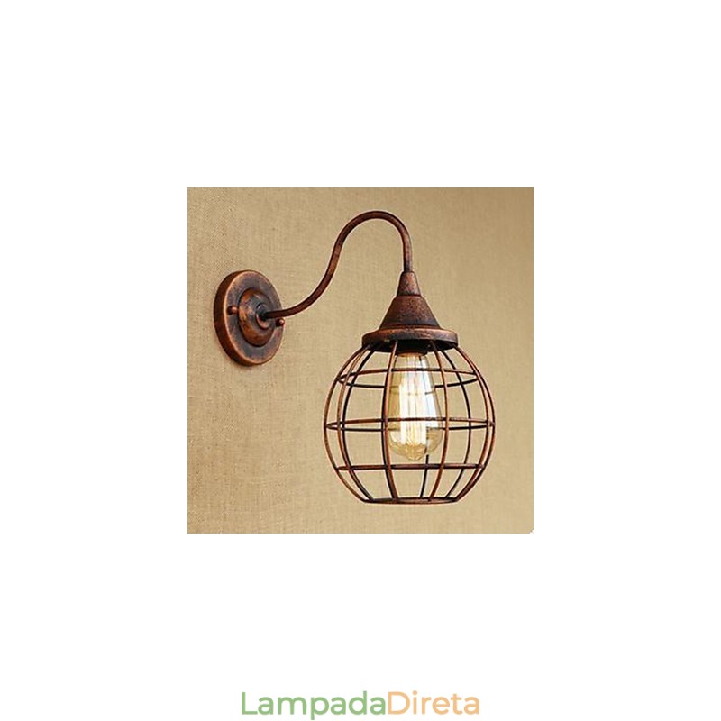 Estudo de cor de ferrugem RETRO da Iron Art l Luminária de parede americana de cabeceira para sala de estar