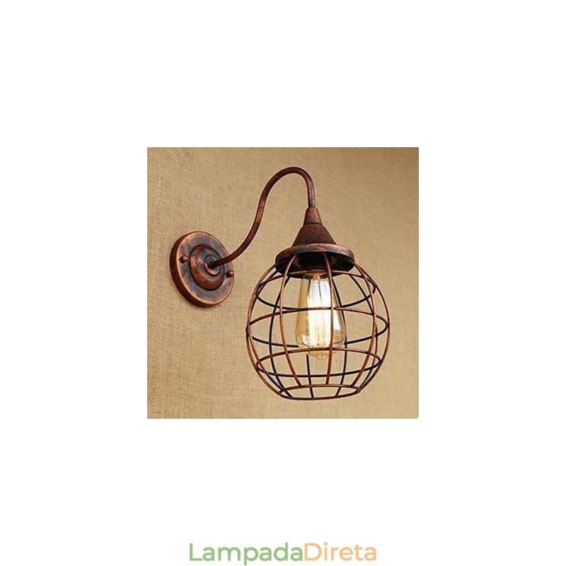 Estudo de cor de ferrugem RETRO da Iron Art l Luminária de parede americana de cabeceira para sala de estar