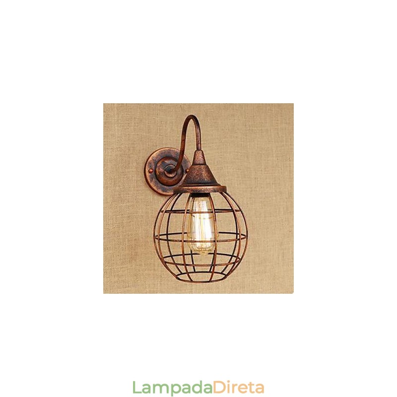 Estudo de cor de ferrugem RETRO da Iron Art l Luminária de parede americana de cabeceira para sala de estar