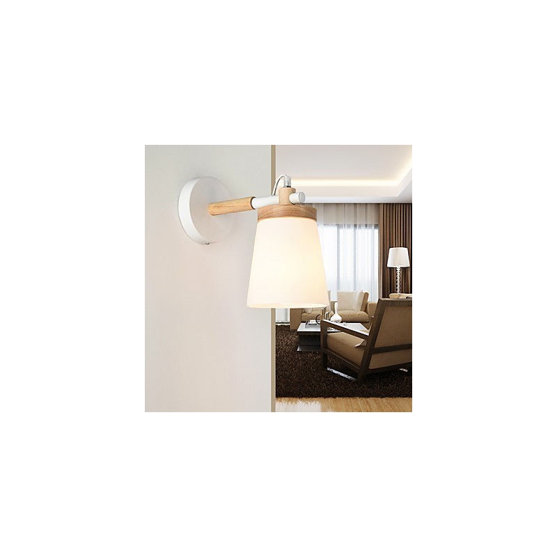 Luminária de parede com base de vidro e metal, luminária de parede com luz ambiente