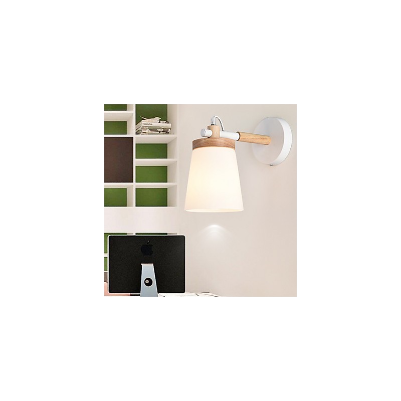 Luminária de parede com base de vidro e metal, luminária de parede com luz ambiente
