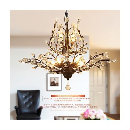 Vintage Crystal Flush Mount 8 Luzes Metal Pintura Preto OU Dourado Vintage Crystal Flush Mount 8 Luzes Metal Pintura Preto OU Dourado