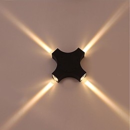 Novidade Simples Integrada Country Feature para Proteção dos Olhos Luz Ambiente Apliques de Parede Cross Star Outdoor Waterproof Courtyard Wall Lamp