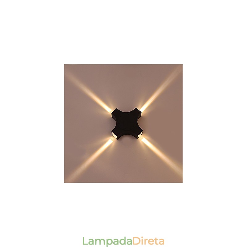 Novidade Simples Integrada Country Feature para Proteção dos Olhos Luz Ambiente Apliques de Parede Cross Star Outdoor Waterproof Courtyard Wall Lamp