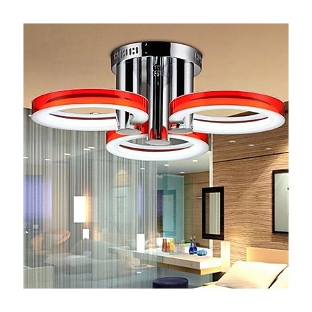 Lustre moderno contemporâneo de metal cromado com montagem embutida Lustre moderno contemporâneo de metal cromado com montagem embutida