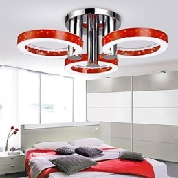 Lustre moderno contemporâneo de metal cromado com montagem embutida