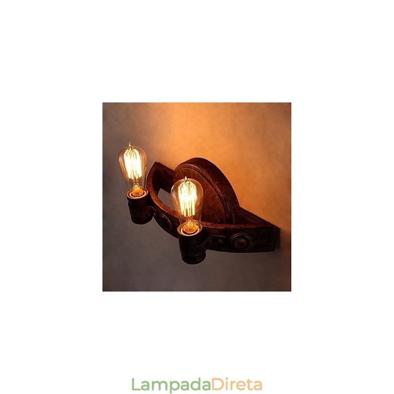 Luminária de parede de metal com personalidade criativa industrial vintage estilo loft para decoração de parede de sala de café, bar, foyer