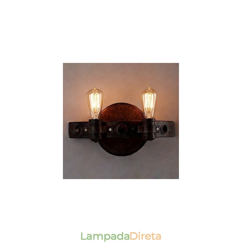 Luminária de parede de metal com personalidade criativa industrial vintage estilo loft para decoração de parede de sala de café, bar, foyer