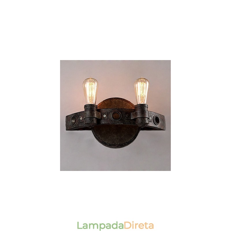 Luminária de parede de metal com personalidade criativa industrial vintage estilo loft para decoração de parede de sala de café, bar, foyer