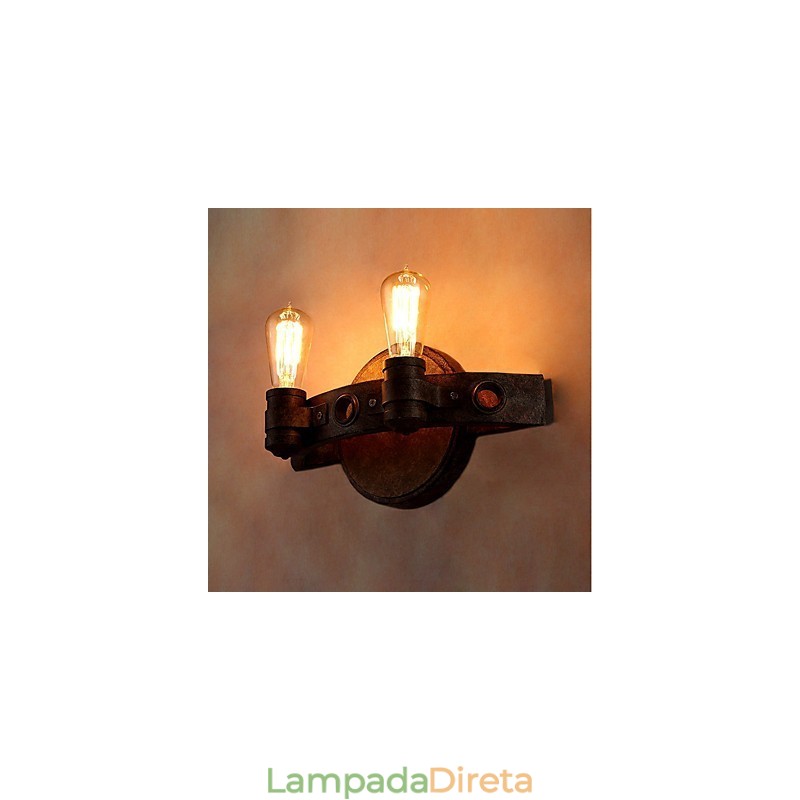 Luminária de parede de metal com personalidade criativa industrial vintage estilo loft para decoração de parede de sala de café, bar, foyer