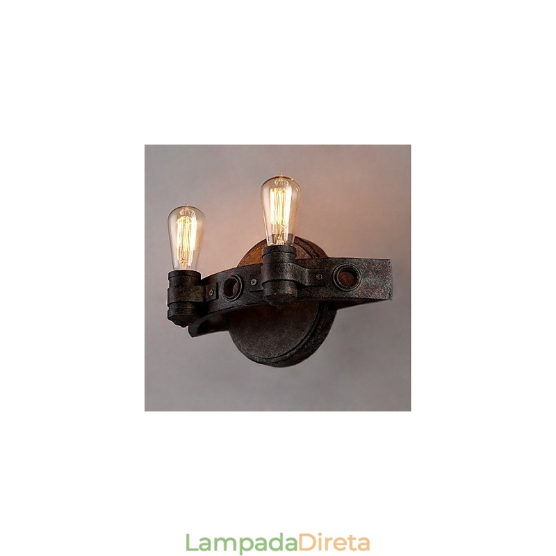 Luminária de parede de metal com personalidade criativa industrial vintage estilo loft para decoração de parede de sala de café, bar, foyer