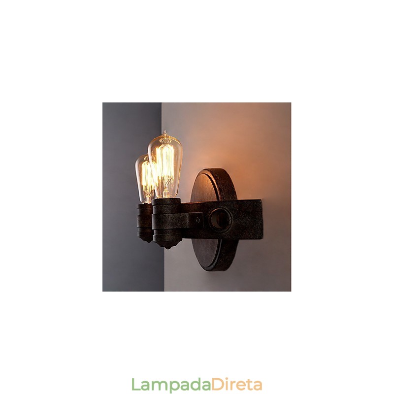 Luminária de parede de metal com personalidade criativa industrial vintage estilo loft para decoração de parede de sala de café, bar, foyer