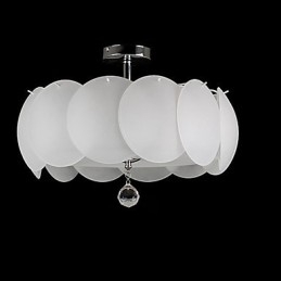 Lustre de vidro com 3 luzes, moderno, pendente, família