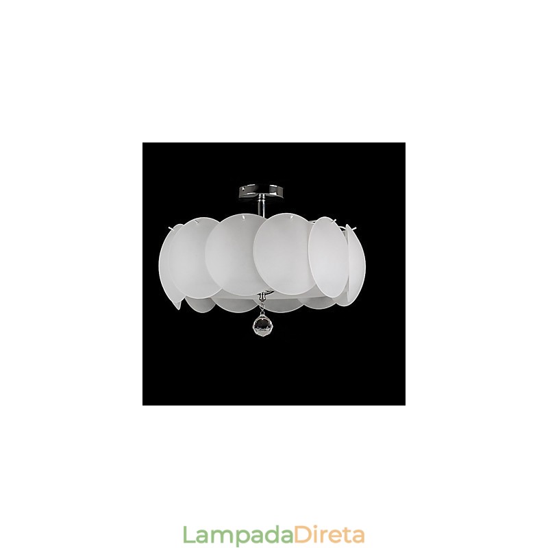 Lustre de vidro com 3 luzes, moderno, pendente, família