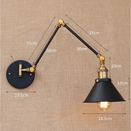 Recurso galvanizado vintage country para braço oscilante estilo mini proteção ocular downlight luzes de braço oscilante