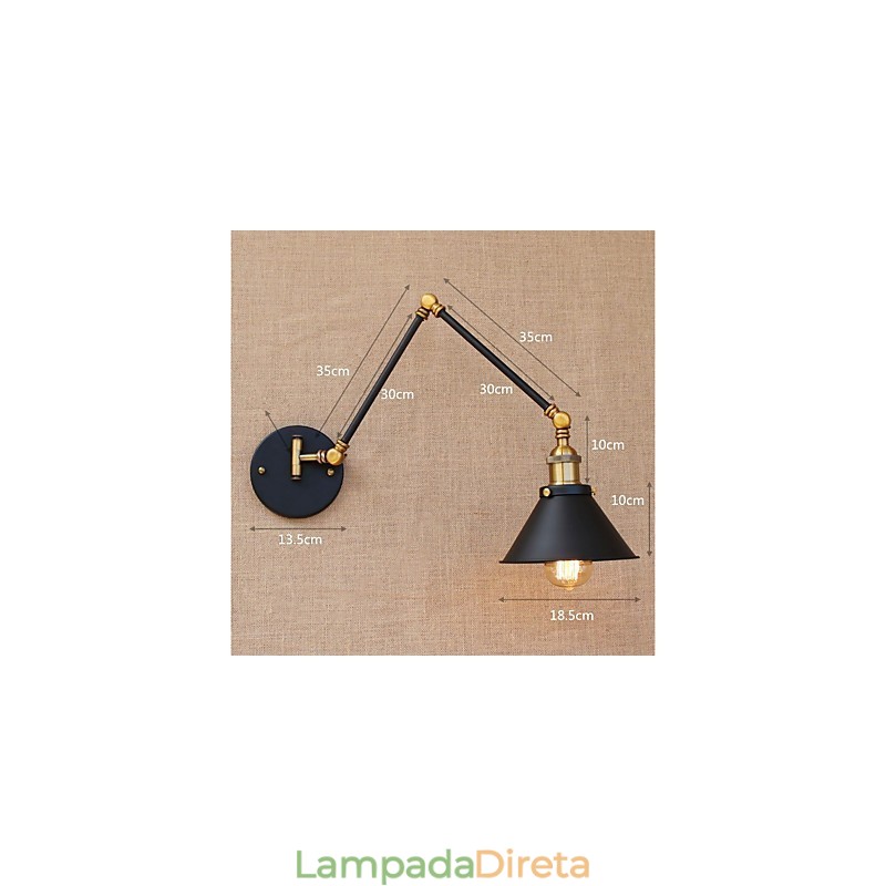 Recurso galvanizado vintage country para braço oscilante estilo mini proteção ocular downlight luzes de braço oscilante