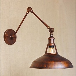 Braço longo Meio enferrujado Industrial Retro Nostalgic Retrátil Dobrável Arandelas de Parede Luz de Parede