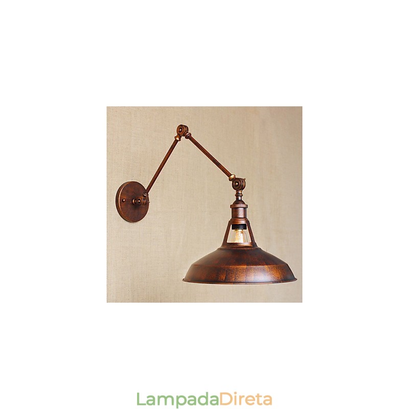Braço longo Meio enferrujado Industrial Retro Nostalgic Retrátil Dobrável Arandelas de Parede Luz de Parede