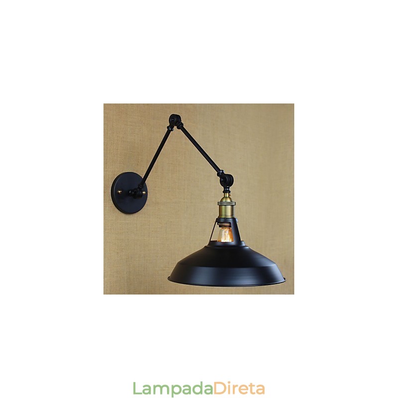Braço longo Meio enferrujado Industrial Retro Nostalgic Retrátil Dobrável Arandelas de Parede Luz de Parede