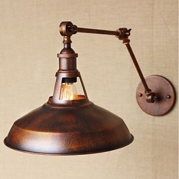 Braço longo Meio enferrujado Industrial Retro Nostalgic Retrátil Dobrável Arandelas de Parede Luz de Parede