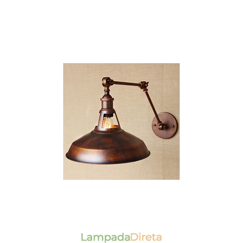 Braço longo Meio enferrujado Industrial Retro Nostalgic Retrátil Dobrável Arandelas de Parede Luz de Parede