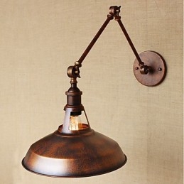 Braço longo Meio enferrujado Industrial Retro Nostalgic Retrátil Dobrável Arandelas de Parede Luz de Parede