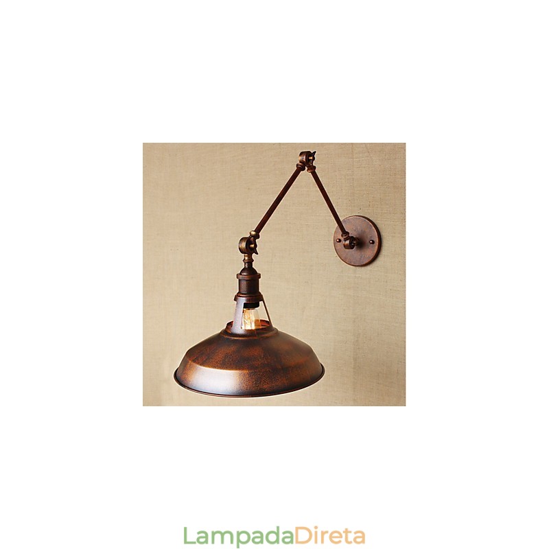 Braço longo Meio enferrujado Industrial Retro Nostalgic Retrátil Dobrável Arandelas de Parede Luz de Parede