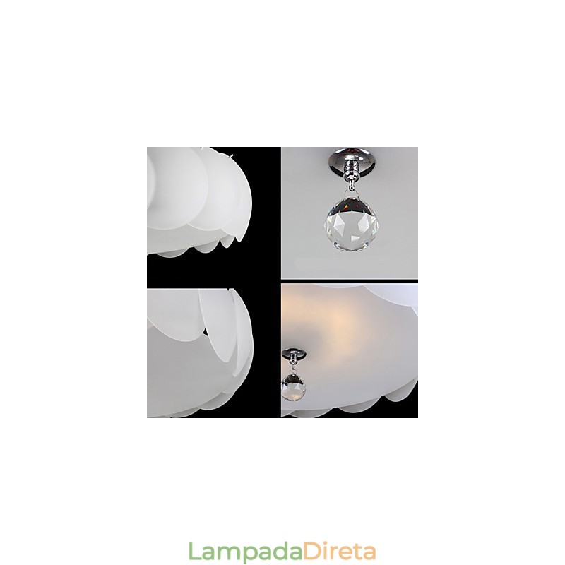Lustre de vidro com 3 luzes, moderno, pendente, família