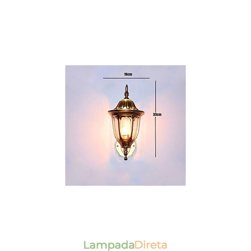 Luminárias de parede externas tradicionais clássicas de metal