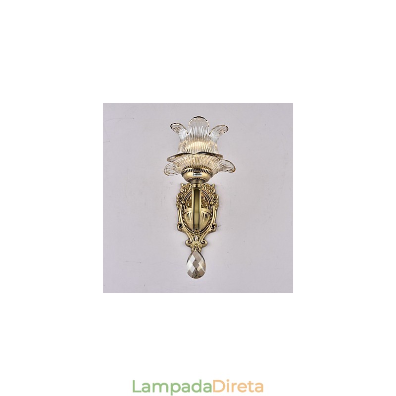 Luminária de parede estilo mini uplight com recurso de latão rústico Lodge