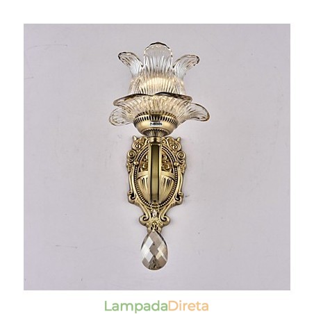 Luminária de parede estilo mini uplight com recurso de latão rústico Lodge