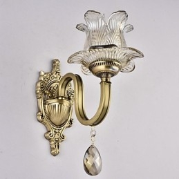 Luminária de parede estilo mini uplight com recurso de latão rústico Lodge