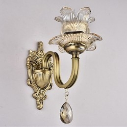 Luminária de parede estilo mini uplight com recurso de latão rústico Lodge