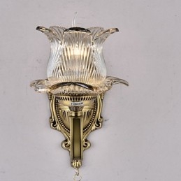 Luminária de parede estilo mini uplight com recurso de latão rústico Lodge